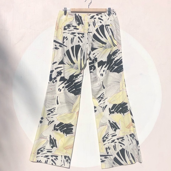 Elie Tahari Wide-Leg Botanical Print Cotton Pant 4 - Picture 5 of 7